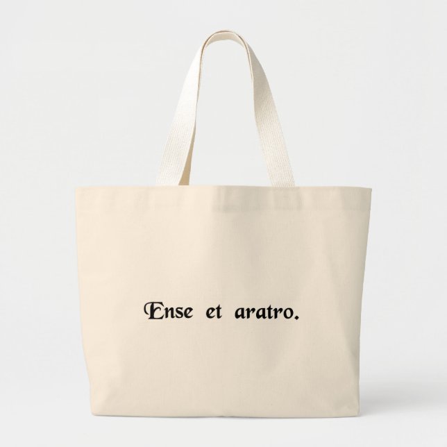 With sword and plough. large tote bag (Front)