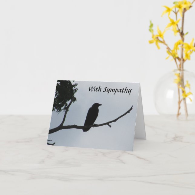 With Sympathy Card - The crows know all (Yellow Flower)