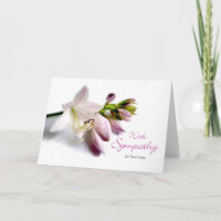 With Sympathy Hosta Plant Blooms in Garden