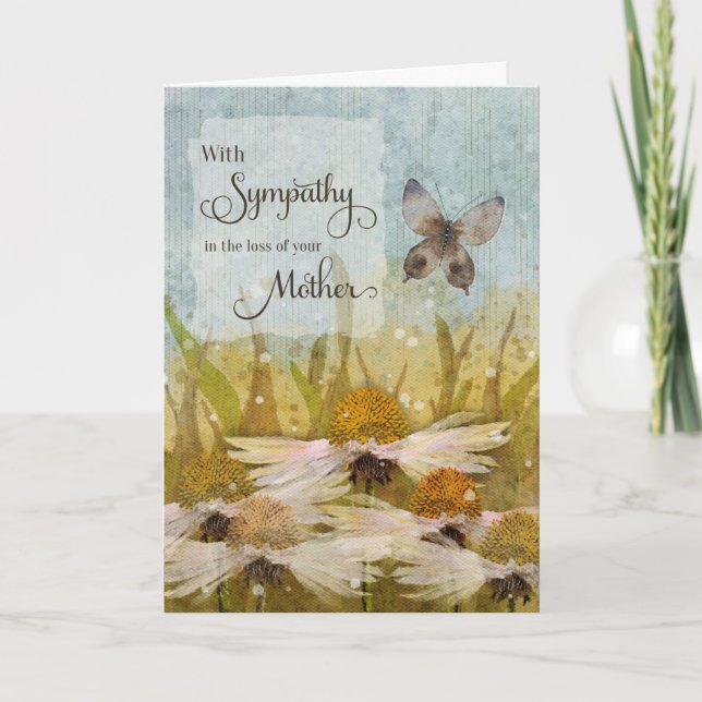 With Sympathy Loss of Mother Messy Flowers Card (Front)