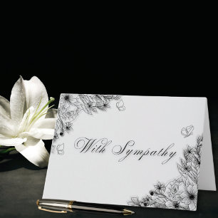 With Sympathy Minimal Floral Accent Card