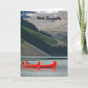 With Sympathy, Mountain Canoes Greeting Note  Card