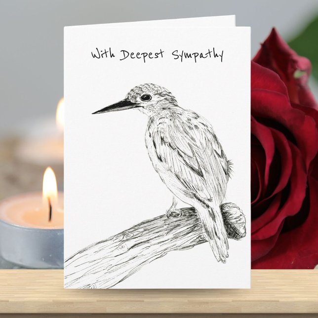 With Sympathy Oriental Dwarf Kingfisher Drawing Card (Creator Uploaded)