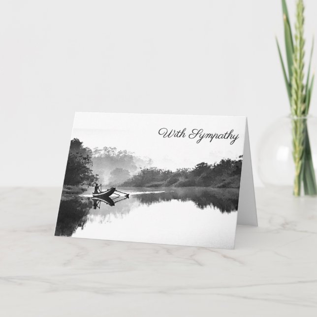 With Sympathy - Sri Lankan Fisherman Holiday Card (Front)