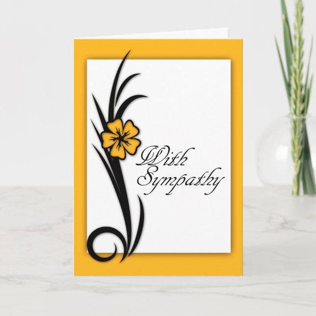 With Sympathy, understated, simple, stylish Card (Front)