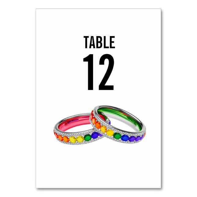 With text at back wedding Intertwined in Pride  Table Number (Front)