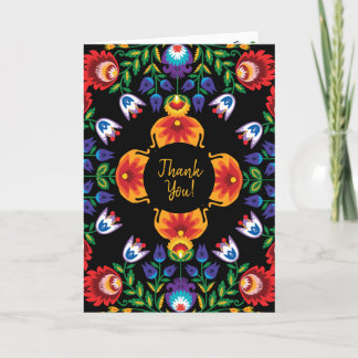 With text Awesome polish Folk Wycinanki Thank You Card