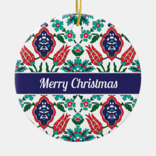 With text 💙❤️💚 Beautiful Turkish tiles  Ceramic Ornament