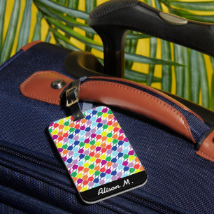 With text Colourful pickleball paddles 💚❤️💛💙 Luggage Tag