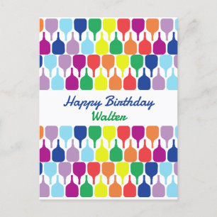 With text Colourful pickleball paddles 💚❤️💛💙 Postcard