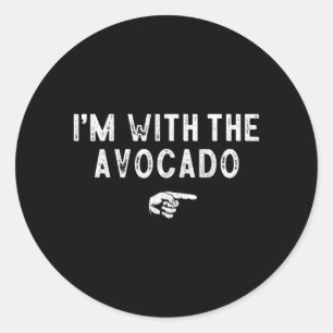 With The Avocado Matching Lazy Costume Halloween Classic Round Sticker