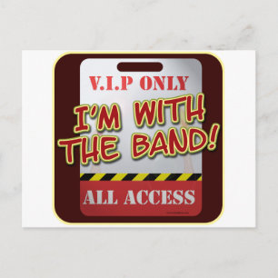 With The Band backstage Pass Postcard