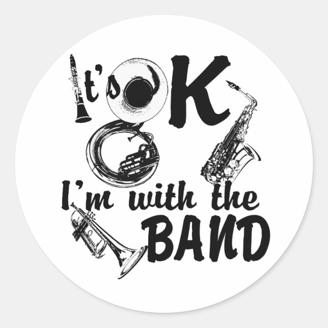 With the Band Classic Round Sticker (Front)