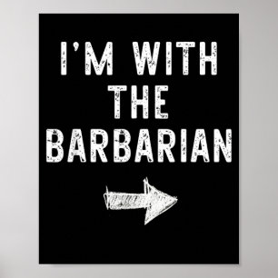 With The Barbarian Funny Halloween Couple Costume Poster