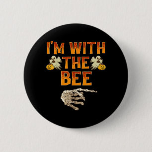 With The Bee Shirt Costume Funny Halloween Couple 6 Cm Round Badge
