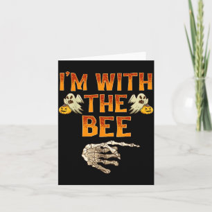 With The Bee Shirt Costume Funny Halloween Couple Card