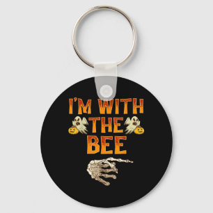With The Bee Shirt Costume Funny Halloween Couple Key Ring