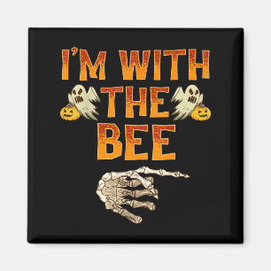 With The Bee Shirt Costume Funny Halloween Couple Magnet