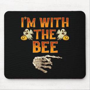 With The Bee Shirt Costume Funny Halloween Couple Mouse Pad