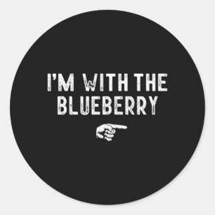 With The Blueberry Matching Lazy Costume Halloween Classic Round Sticker