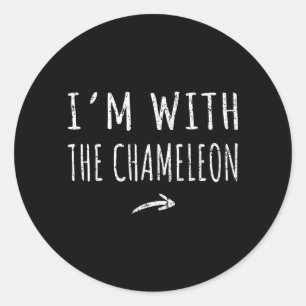 With The Chameleon Matching Lazy Halloween Costume Classic Round Sticker