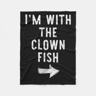 With The Clown Fish Funny Halloween Couple Costume Fleece Blanket