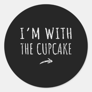 With The Cupcake Matching Lazy Halloween Costume Classic Round Sticker