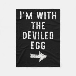 With The Deviled Egg Funny Halloween Couple Fleece Blanket
