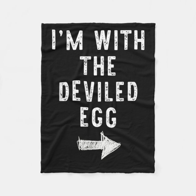 With The Deviled Egg Funny Halloween Couple Fleece Blanket (Front)