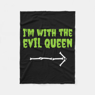 With The Evil Queen Funny Halloween Couple Costume Fleece Blanket