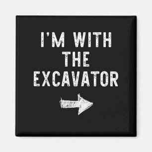 With The Excavator Funny Halloween Couple Costume Magnet
