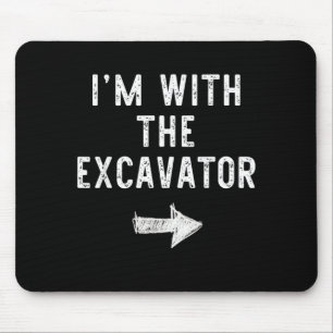 With The Excavator Funny Halloween Couple Costume Mouse Pad