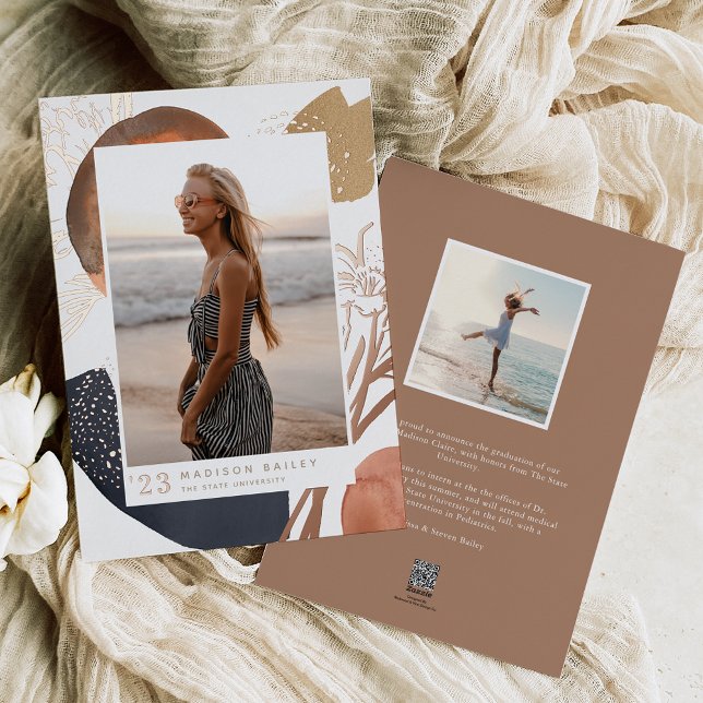 With the Flow | Foil Photo Graduation Announcement (Creator Uploaded)