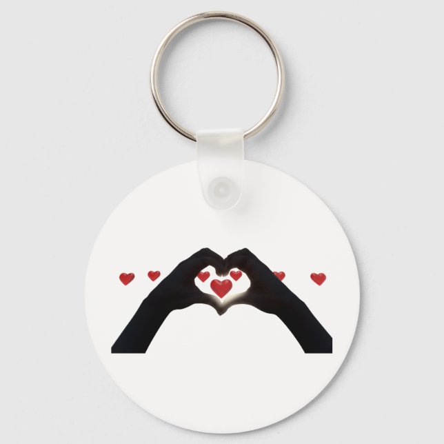 "With the heart in hand" Key Ring (Front)