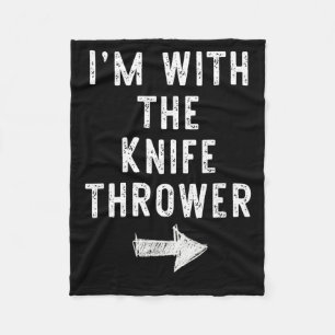with The Knife Thrower Funny Halloween Couple Fleece Blanket