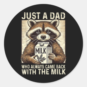 With The Milk Fathers Day Dad Husband Retro Vintag Classic Round Sticker