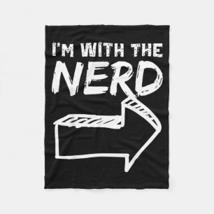 With The Nerd RIGHT Arrow Funny Halloween Cute Fleece Blanket