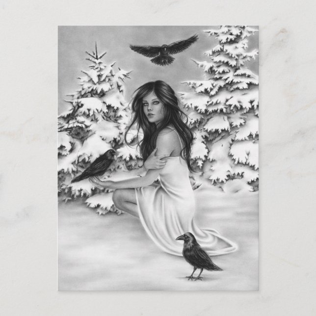 With the ravens Postcard (Front)