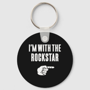 With The Rockstar Funny Halloween Couple Costume Key Ring