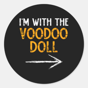 with The Voodoo Doll Halloween Matching Couple Classic Round Sticker