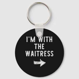With The Waitress Funny Halloween Couple Costume Key Ring