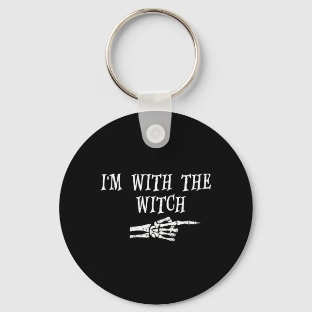 with the Witch Funny Halloween and Outfit Key Ring (Front)