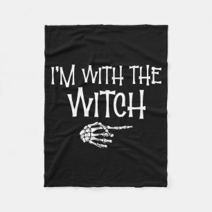 With the witch funny husband halloween costume fleece blanket