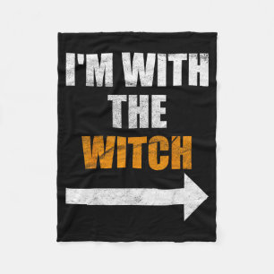 With the witch vintage retro halloween costume for fleece blanket