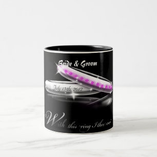 With This Ring I Thee Wed Damask Bride Groom Mug