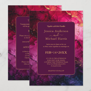 With wedding DETAILS Celestial Elegance Invitation
