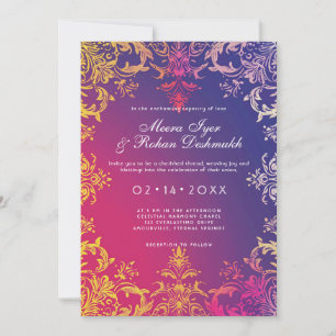 With wedding details Radiant Romance Invitation