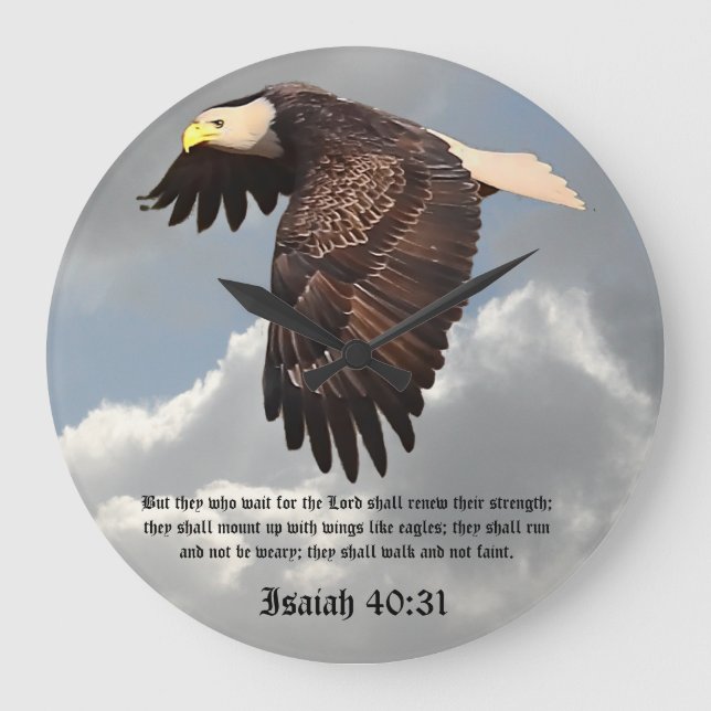 WITH WINGS AS EAGLES LARGE CLOCK (Front)