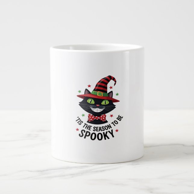 With Witch Hat And Tie Large Coffee Mug (Front)