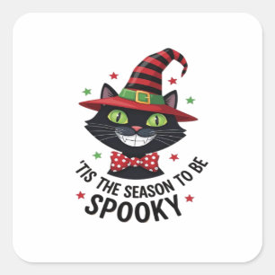 With Witch Hat And Tie Square Sticker